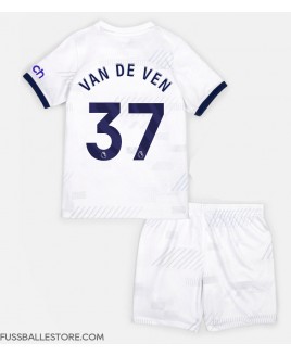 Günstige Tottenham Hotspur Micky van de Ven #37 Heimtrikotsatz Kinder 2023-24 Kurzarm (+ Kurze Hosen)